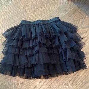 Zara girls tulle tiered black skirt size 6